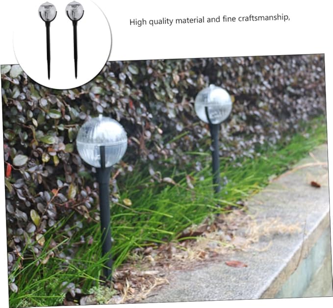 Homoyoyo 2pcs Solar Lawn Lights Outdoor Garden Path Lights with Color-Changing LED Lamps Solar Powered Decorative Landscape Lighting for Patio Yard