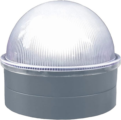 Classy Caps CH2233S Summit Chain Link Solar Post Cap, Silver – High Output LED, Fits 1-7/8", 2", 2-2/8",2.5, 2-7/8",3" Diameter Posts, Easy DIY, Brilliant White Light, Ideal for Chainlink Fence Posts
