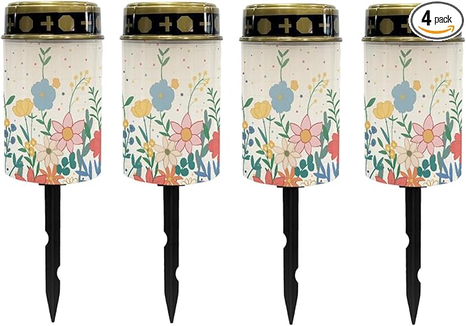 Floral Solar Lights Outdoor for Walkway Solar Pathway Lights Waterproof Solar Lantern Landscape Lighting Solar Garden Lights Pathway Decorations for Yard Patio