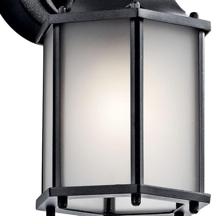 Kichler Chesapeake 10.25" 1 Light Outdoor Wall Light with Clear Beveled Glass in Black