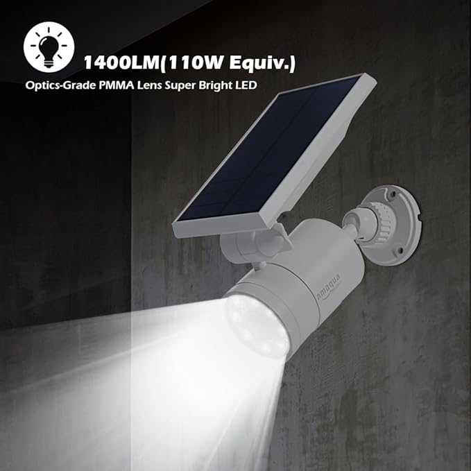 Solar Motion Sensor Lights for Outside 1400-Lumen 9W(110W Equ.) Aluminum Outdoor Solar Motion Flood Security | Lumora
