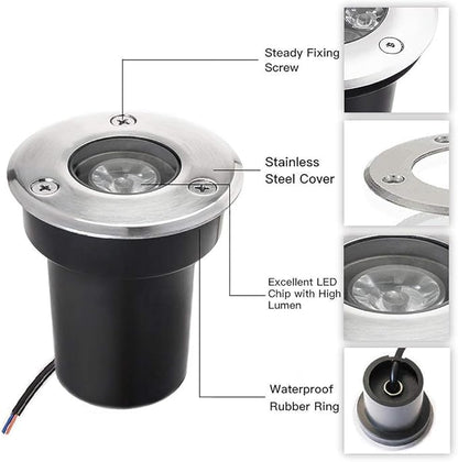 SUNRIVER Low Voltage Landscape Lights,1W Outdoor In-Ground Lights 12V-24V LED Landscape Lighting for Paver, Deck, Step, Garden, IP67 Waterproof (6 Pack Warm White)