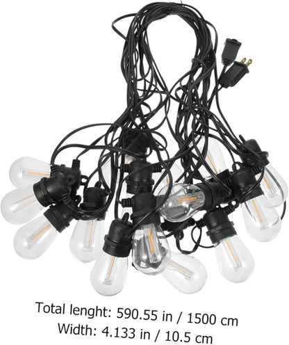 Veemoon 15m Led String Lights for Outdoor Camping High Voltage Fairy Lights LEDs for Garden Party and Tent Decoration Us
