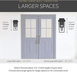 Kichler Courtyard 3-Light Outdoor Wall Light in Rubbed Bronze Finish with Clear Seeded Glass Shades for Porch | Lumora