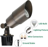 DOSHINE® Solid Brass Landscape LED Spotlights Outdoor Low Voltage Landscape Lighting AC/DC 12V Uplight Accent Light | Lumora