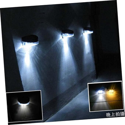 GLEAVI 4pcs Solar LED Wall Lamp Black Shell Outdoor Garden Light for Pathway Fence and Porch Decor Solar Energy Lamp