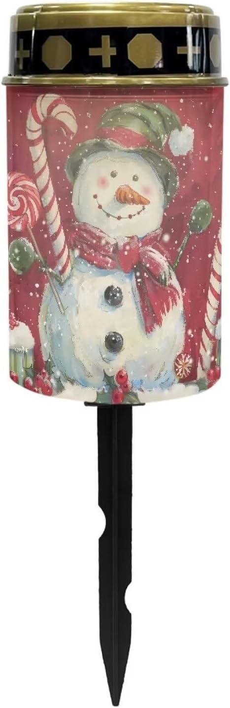 Garden Decor Solar Light Cute Snowman-Christmas Outdoor Stake Patio Yard Lawn Porch Pathway Grave Solar Lights for Cemetery Christmas Outside Waterproof Decorations