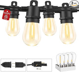 100FT Patio String Lights Outdoor Waterproof IP65, Line Voltage 110V Bistro Lights with Shatterproof Edison Vintage | Lumora