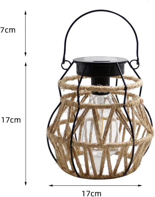 Vintage Solar Lantern Edison Bulb Garden Outdoor Decorative Light Solar Powered Hanging Light for Courtyard Decorative Outdoor Lawn Decorations Lawn