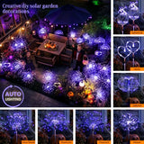 GIGALUMI 2 Pack Solar Firework Lights Outdoor, Halloween Decor, Purple