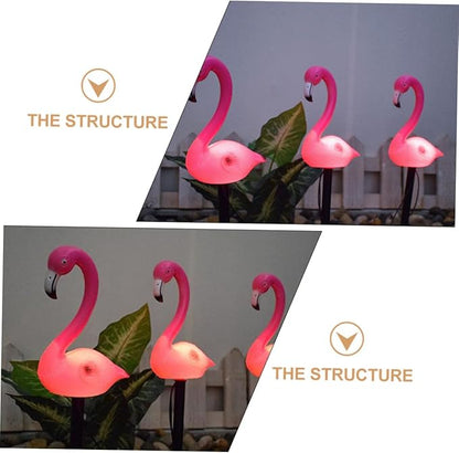 NUOBESTY Flamingo Solar Garden Lights Outdoor Stake Decorative Lighting for Patio and Walkway Unique Led Landscape Decor Way