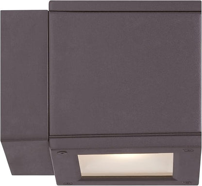 WAC Lighting WS-W2504-AL Rubix LED Outdoor Wall Light Fixture, Dark Sky Friendly Single Light, 3000K, Brushed Aluminum
