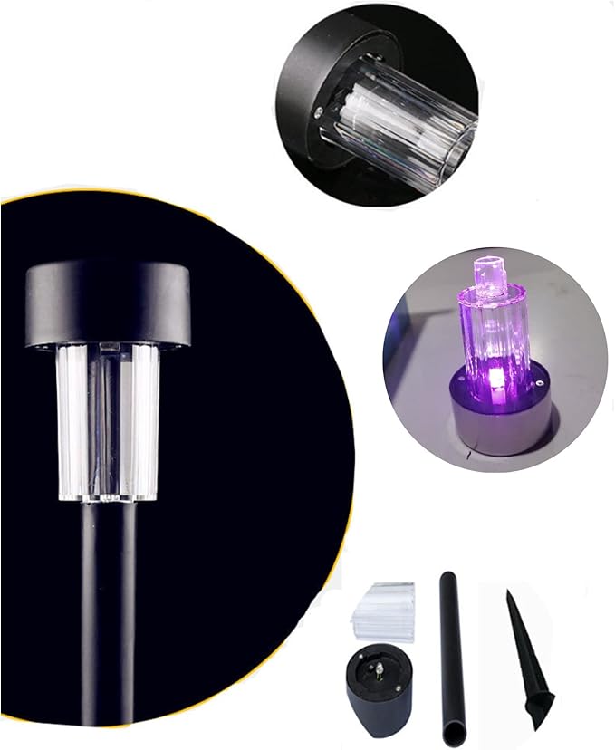 12PCS Purple LED Outdoor Lights Plastics Garden Solar Powered Landscape Light Lamp for Patio Lawn Decoration | Lumora