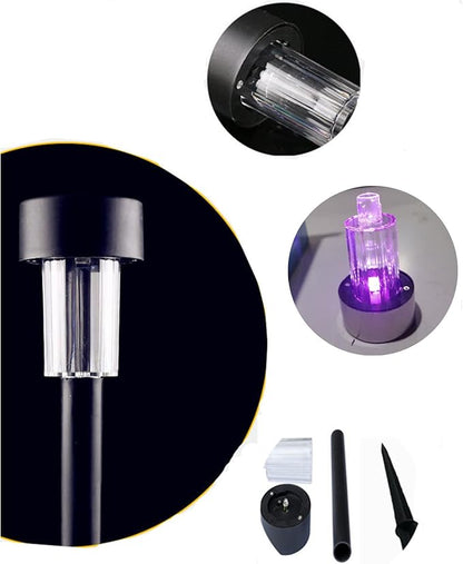 12PCS Purple LED Outdoor Lights Plastics Garden Solar Powered Landscape Light Lamp for Patio Lawn Decoration