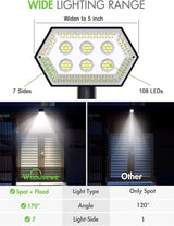 Spot Lights Outdoor, 2-in-1 Yard Lights Suitable for Yard, Garden, Pathway, Driveway, Walkway, 108 LEDs, 4 Bright | Lumora