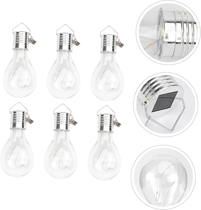 6pcs Solar Led Bulb Chandelier Eco-Friendly Decorative Light Bulbs for Garden Patio Outdoor Warm Light Vanity | Lumora