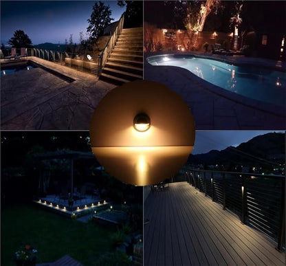 FVTLED Pack of 10 Warm White Low Voltage LED Deck Lights kit Φ1.38 Outdoor Garden Yard Decoration Lamp Recessed Landscape Pathway Step Stair Warm White LED Lighting, Black