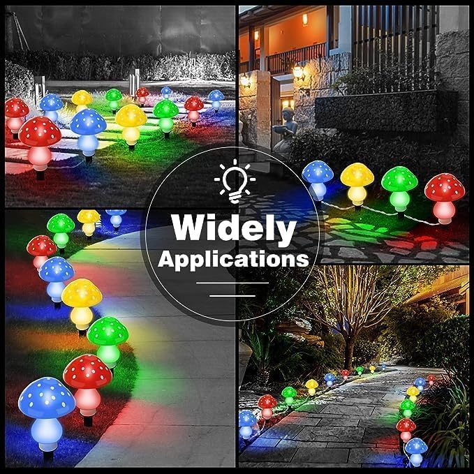 Generic Mushroom Solar Lights Outdoor, Waterproof Mushroom Landscape Lights 8 Lighting Modes Mushroom Garden Fairy | Lumora