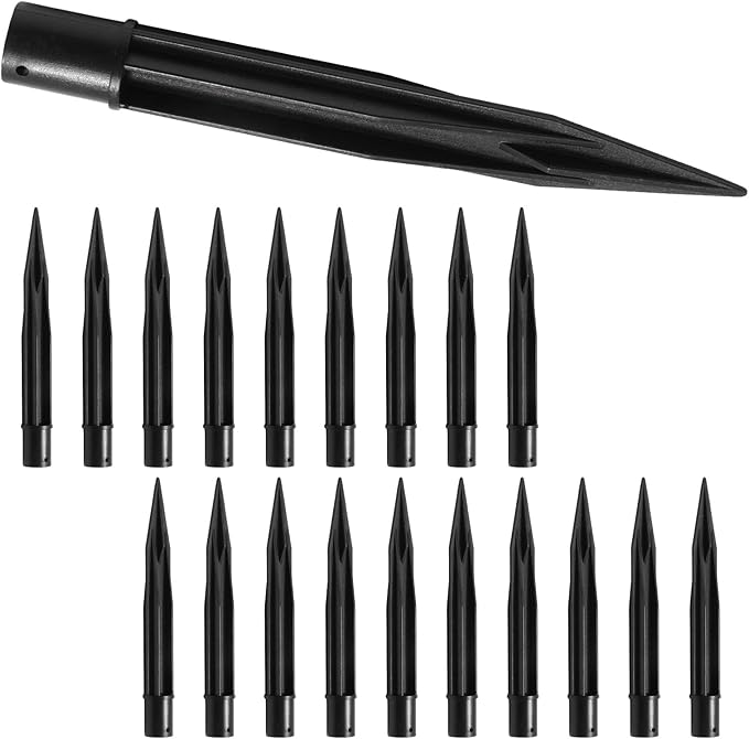 20PCS Solar Light Spikes 0.39", 0.64" Christmas Plastic Torch Lights Spikes for Outdoor Yard Garden, I.D.0.39 Inch/10MM, O.D 0.64 inch/16.3 MM, Replacement Stake for Solar Lights Pegs