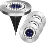 Solar Ground Lights - 20 LED, 12 Pack Outdoor Disk Lights - Waterproof in-Ground Garden Light Set for Pathway, Lawn | Lumora