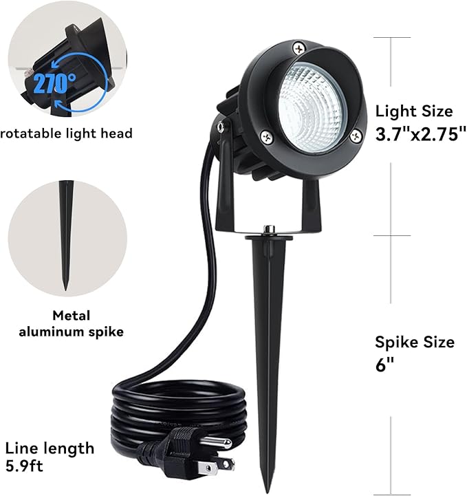 10W Dusk to Dawn Led Light 120V 3000K 1000lm Warm White Landscape Outdoor Spotlights with Photocell Sensor IP65 | Lumora