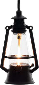 10 Light LED Flicker Flame Plastic Oil Lamp String Set, 20ft Black Wire – Indoor/Outdoor Vintage Flame Effect | Lumora