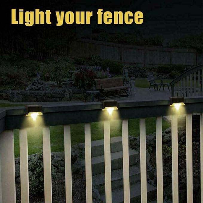 anso 4pcs LED Solar Deck Lights Waterproof Outdoor Gardens Pathway Lamps Fences Ladder Light (4pcs Black) | Lumora