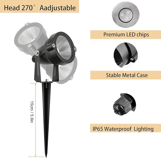 RGB Hallowmas Outdoor SpotLights with Timer(4/6/8H), 10W Metal case Color Changing Spot Light Outdoor Garden Yard | Lumora