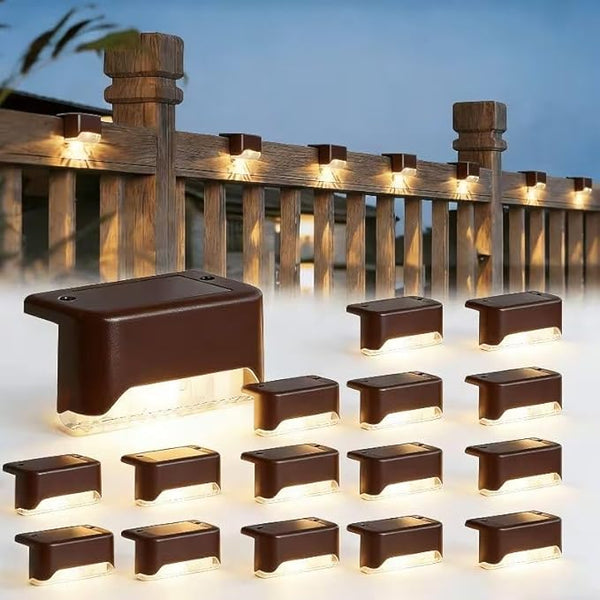 16/8 Set Solar Outdoor Step Lights, LED Landscape Lights, with IP55 Protection Rating, Suitable for Stairs, Steps | Lumora