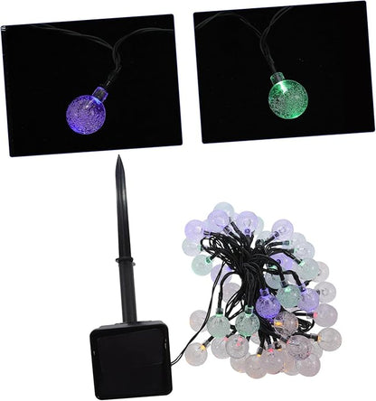 TEHAUX 1 Set LED Solar String Light Bulbs Decorative Bubble Beads Lamp for Outdoor Garden Automatic Night Lighting for Decor