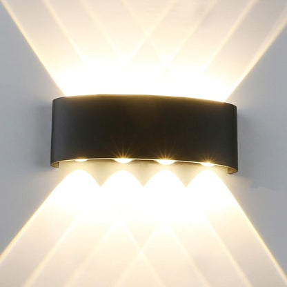 Yosoan Modern LED IP65 Waterproof Exterior Wall Lamp with Backing Plate, 8W 86V-265V Warm White 3000K Aluminum Indoor Outdoor Surface Mount Rainsafe Matte Black Up Down Porch Staircase Hallway Garage