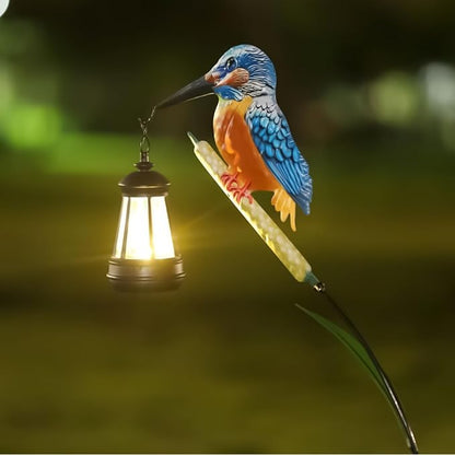 Solar Statues Outdoor Waterproof - Kingfisher Solar Light Figurine,Waterproof Walkway Lantern | for Garden Yard Patio Backyard Porch Lawn Walkway Courtyard Outdoor Landscaping