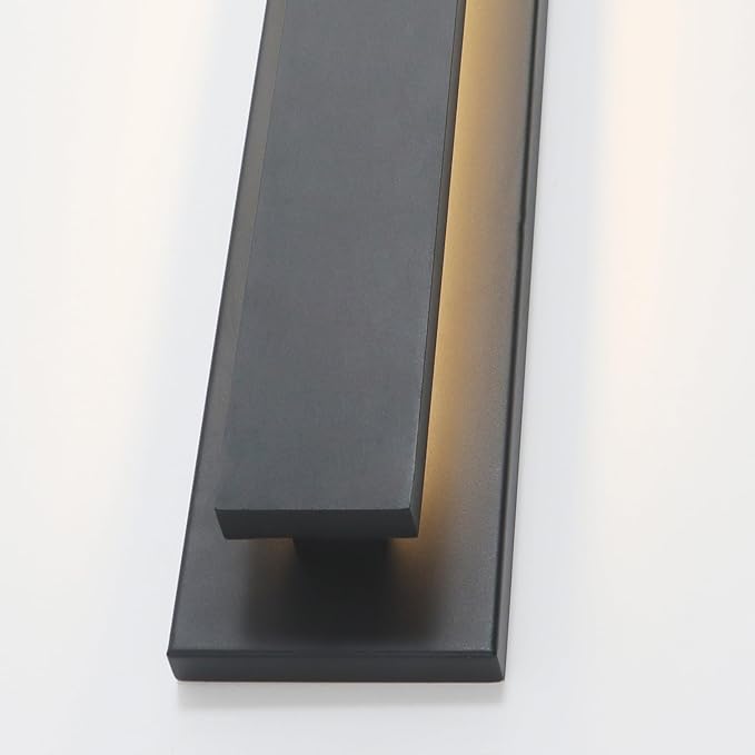 50 Inch Long Outdoor Waterproof Modern LED Wall Sconces, Indoor Black Wall Mount Fixtures,3000K Warm Light Rectangular Wall Light for Front Door, Stairway, Living Room,Porch Light
