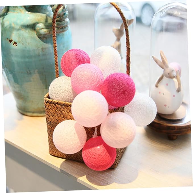 NUOBESTY Festive PVC Battery-Powered Lamp String with Balls Design Lights for Wedding Party and Home Hanging Decoration Portable and Indoor String Lights