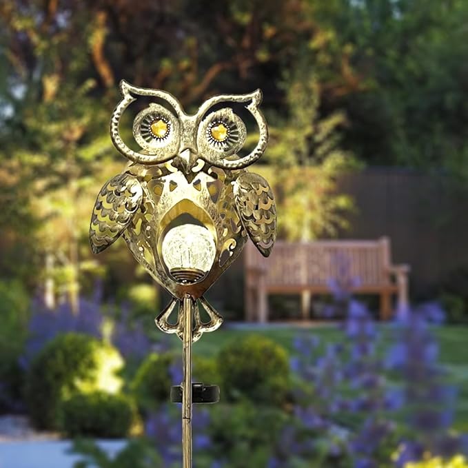 Owl Light for Garden Decor - Waterproof Pathway Stakes, Outdoor Lawn Patio Lights, Unique Yard Gift for Family