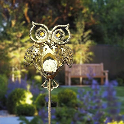 Owl Light for Garden Decor - Waterproof Pathway Stakes, Outdoor Lawn Patio Lights, Unique Yard Gift for Family