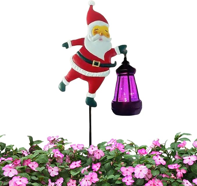 Christmas Santa Solar Kettle Lights Garden Lawn Decorative Lights, Santa Claus Ground Lamp Yard Decoration,Lamp Solar LED Night Light Outdoor Gardens Decor for Christmas Decorations