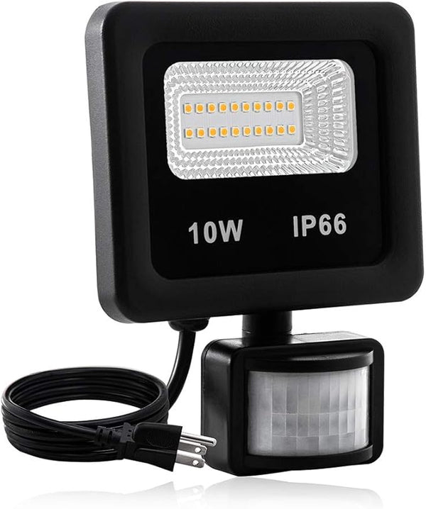 Motion Sensor Flood Light Outdoor,10W Security Light, IP66 Waterproof Outdoor Light,1000LM,3200K Motion Security | Lumora