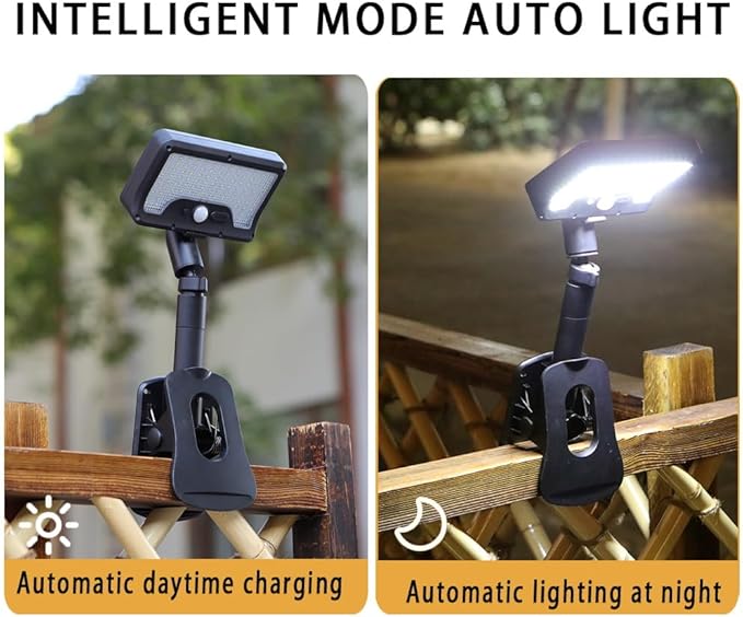 OTSOFDWL Solar Light for Outdoor Stairs - Waterproof Clip & Stand Light, 92 LEDs(600LM) Motion Sensor, Deck Fence Camping Lighting(1Pack)