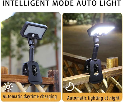 OTSOFDWL Solar Light for Outdoor Stairs - Waterproof Clip & Stand Light, 92 LEDs(600LM) Motion Sensor, Deck Fence Camping Lighting(1Pack)