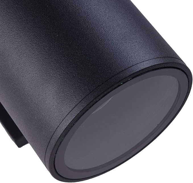 mirrea Modern Outdoor Porch Light Patio Light in 2 Lights with Matte Black Aluminum Cylinder and Tempered Glass | Lumora