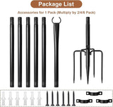 4 Pack Heavy-Duty String Light Poles for Outside with Fork, Adjustable Lighting Hanging Post Accessories for Patio | Lumora