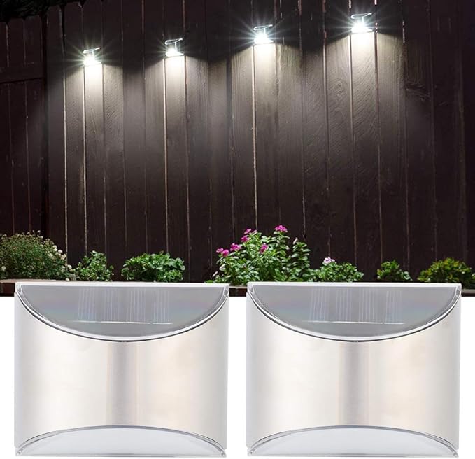 Restokki Solar Deck Lights, Solar Lights for Fence, Stainless Steel Solar Fence Security - Outdoor Path Light | Lumora