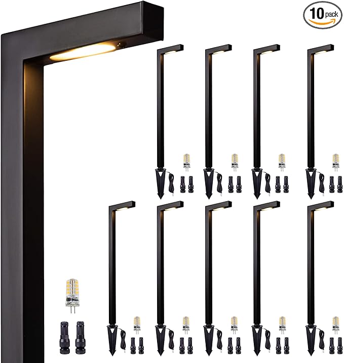 Gardenreet Brass Landscape Path Lights, LED 12V Low Voltage Pathway Lights Wired, Modern Outdoor Garden Lights | Lumora