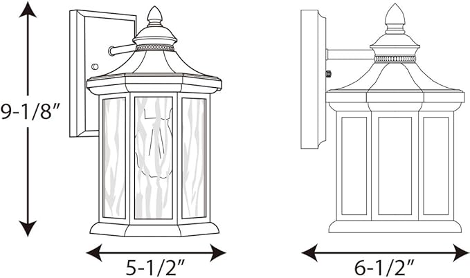 Progress Lighting Edition Collection 1-Light Water Glass Traditional Outdoor Medium Wall Lantern Light Antique Bronze, 7"