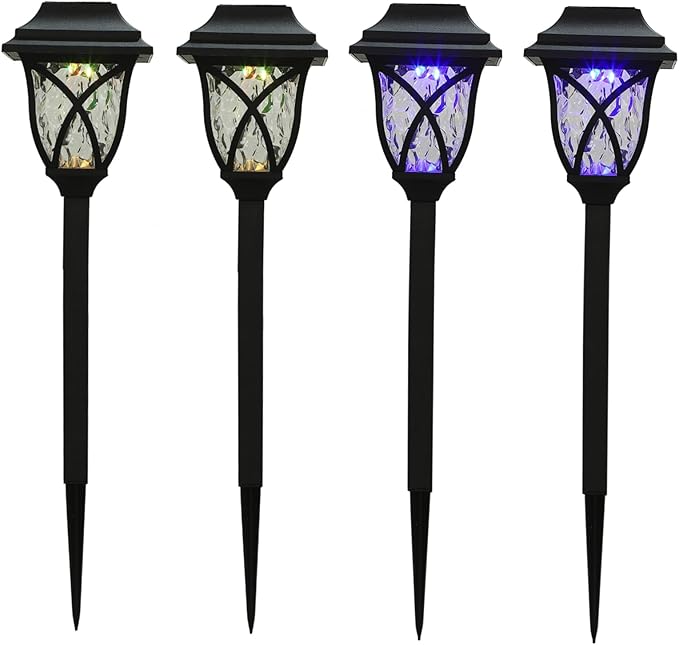 Homoyoyo 4pcs Solar Led Lawn Lights Elegant Outdoor Garden Solar Light Set for Decoration for Patios Yards and Festivals