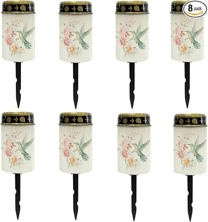 Hummingbirds Rose Solar Outdoor Lights Solar Garden Stake Lights Waterproof Pathway Lights Flameless Landscape Lighting Walkway Lights Solar Powered Light Wall Light Auto On/Off