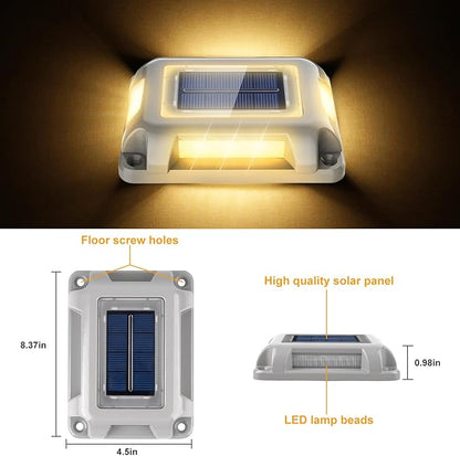 T-SUN Solar Dock Lights, Solar Driveway Lights Outdoor, 24 Pack LED Ground Driveway Light 3000K Warm White Deck Light for Path Garden Sidewalk Stair Ground Pathway