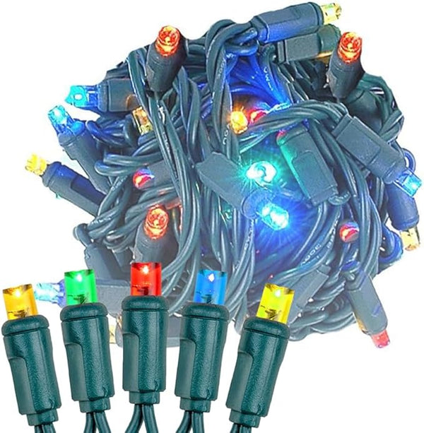 Novelty Lights 25 Feet 50 LED True Twinkle Multicolor Outdoor Christmas String, 100% Twinkle 5mm LED Lights on | Lumora