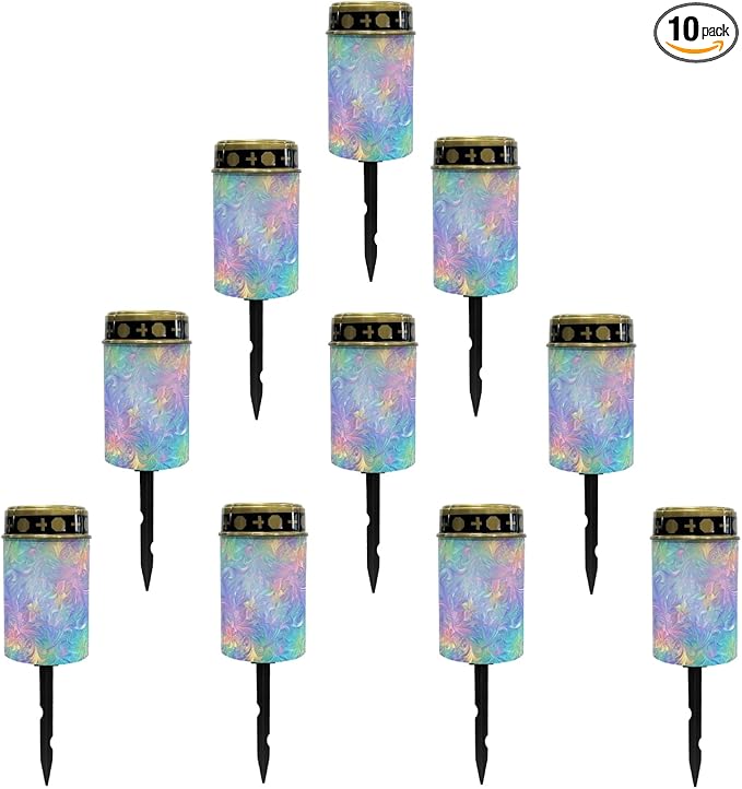 Watercolor Solar Pathway Lights for Outside Solar Garden Stake Lights Outdoor Waterproof Walkway Lights for Yard Patio Driveway Warm White LED Lantern Solar Powered Fairy Lights